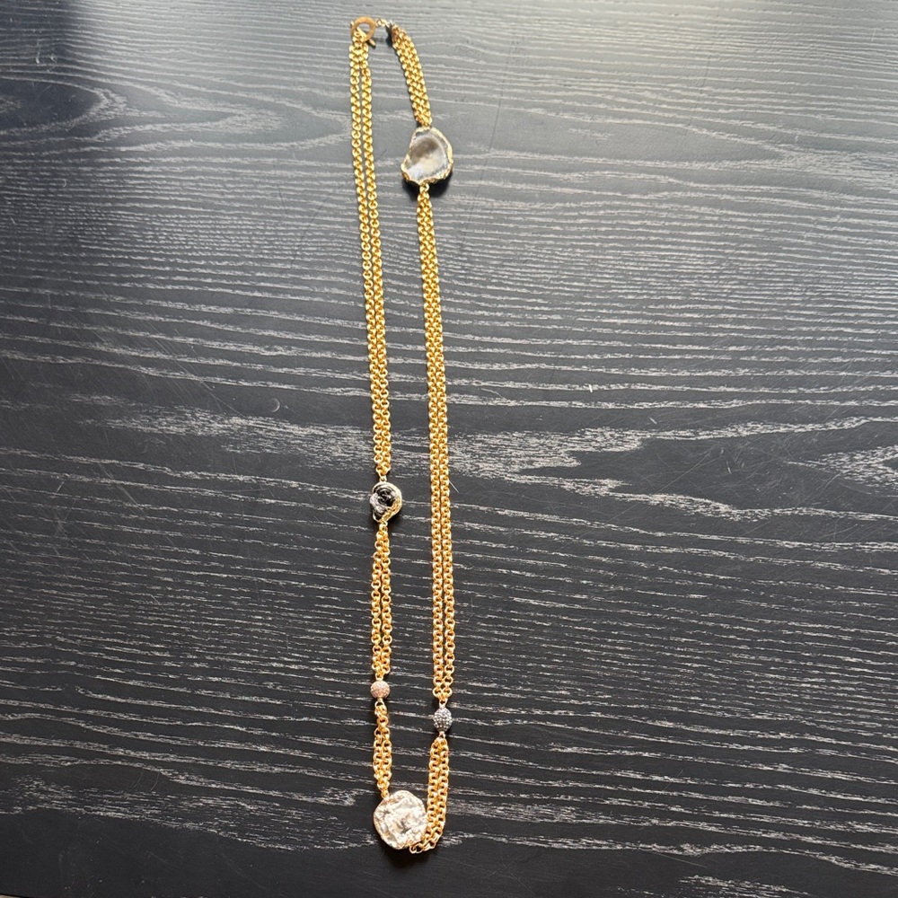 Elegant Gold and Silver Chain Necklace